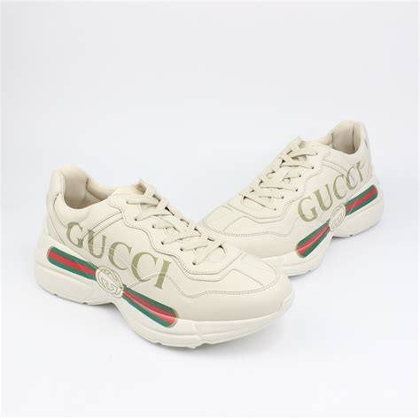 gucci rhyton logo|Gucci rhyton distressed sneakers.